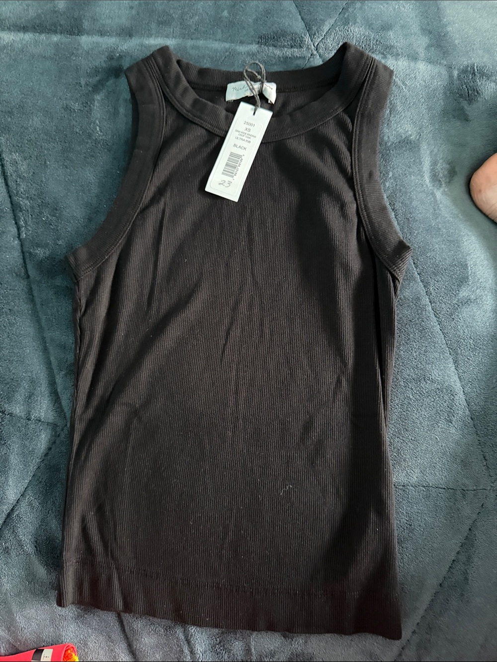 Michael stars gina new xs Black Ribbed Tank Top -